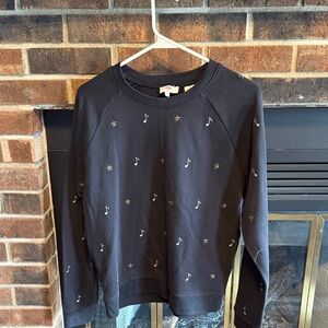 Levi's Black Crewneck Sweater with Music Note Design